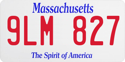 MA license plate 9LM827