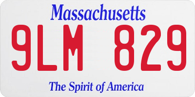 MA license plate 9LM829