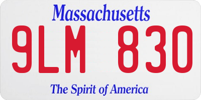 MA license plate 9LM830