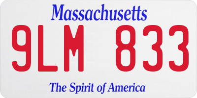 MA license plate 9LM833