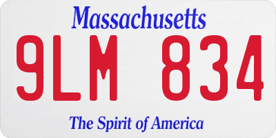 MA license plate 9LM834