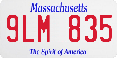 MA license plate 9LM835