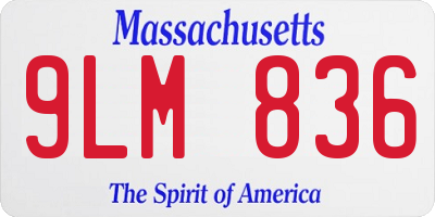 MA license plate 9LM836