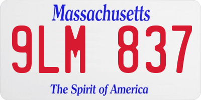 MA license plate 9LM837