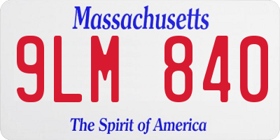 MA license plate 9LM840