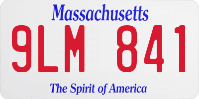 MA license plate 9LM841