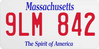 MA license plate 9LM842