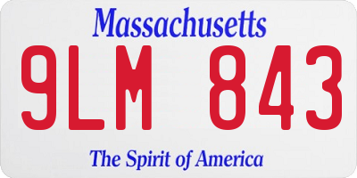 MA license plate 9LM843