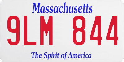 MA license plate 9LM844