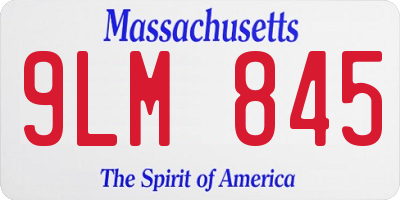 MA license plate 9LM845