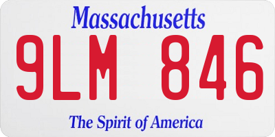 MA license plate 9LM846
