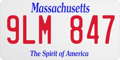 MA license plate 9LM847