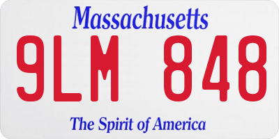 MA license plate 9LM848