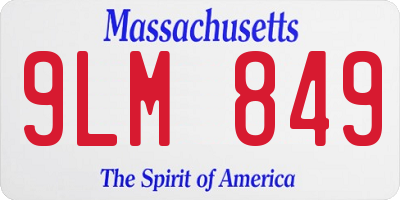 MA license plate 9LM849