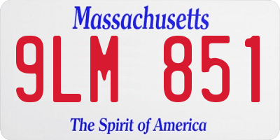 MA license plate 9LM851