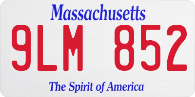 MA license plate 9LM852