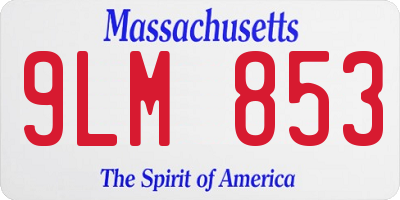 MA license plate 9LM853