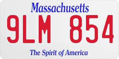 MA license plate 9LM854
