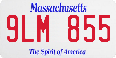 MA license plate 9LM855