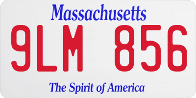 MA license plate 9LM856