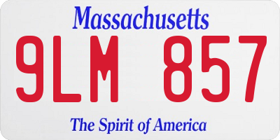 MA license plate 9LM857