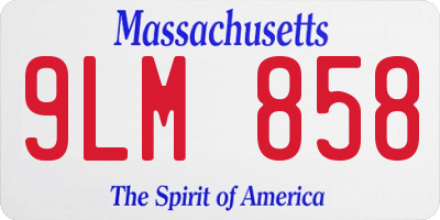 MA license plate 9LM858