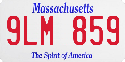 MA license plate 9LM859