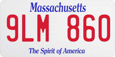 MA license plate 9LM860