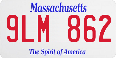 MA license plate 9LM862