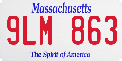 MA license plate 9LM863