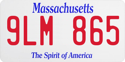 MA license plate 9LM865