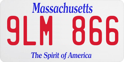 MA license plate 9LM866
