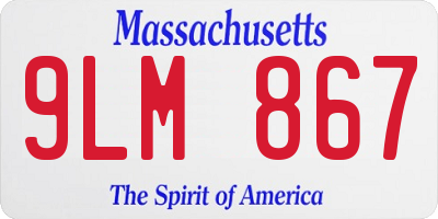 MA license plate 9LM867