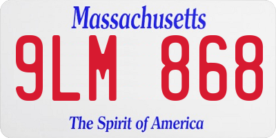 MA license plate 9LM868