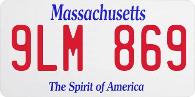 MA license plate 9LM869