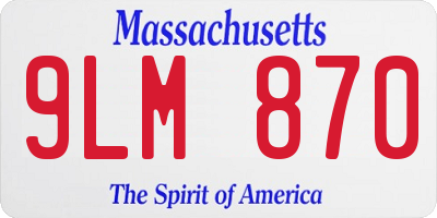 MA license plate 9LM870