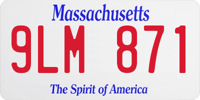MA license plate 9LM871