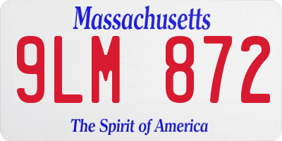 MA license plate 9LM872