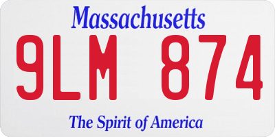 MA license plate 9LM874