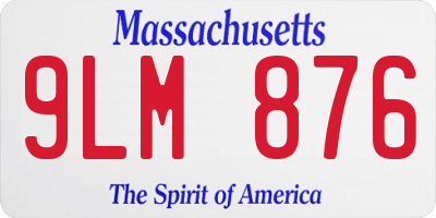 MA license plate 9LM876