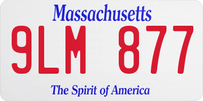 MA license plate 9LM877