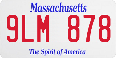 MA license plate 9LM878