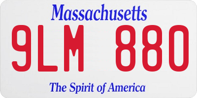 MA license plate 9LM880