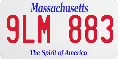 MA license plate 9LM883
