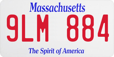 MA license plate 9LM884