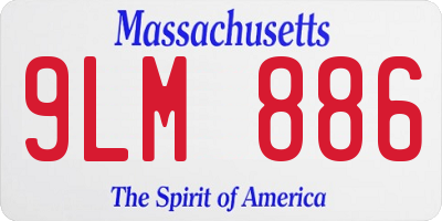 MA license plate 9LM886