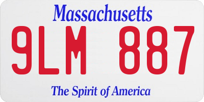 MA license plate 9LM887