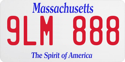 MA license plate 9LM888
