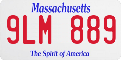 MA license plate 9LM889