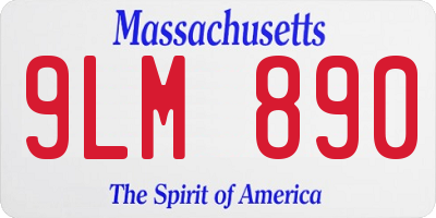 MA license plate 9LM890